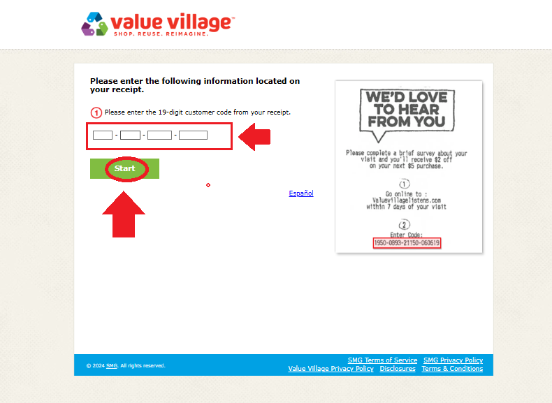 Value Village Listens 19 Digit Customer Code