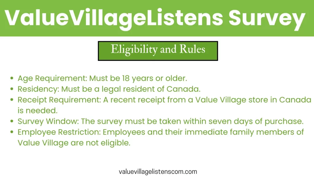 ValueVillageListens Survey Eligibility and Rules